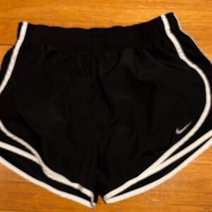 Nike Women's Black and White Athletic Shorts